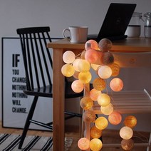 LED 라탄볼 10구 무드등 감성 벽장식 줄조명 옥상 캠핑 알전구 조명, 화이트