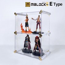 피규어아크릴케이스 프라모델진열장 아크릴케이스 엠블럭스페셜 E타입 2층 X 1칸 2칸형(앞덮개포함), 02.스페셜E타입 2층X1칸 2칸형(기본형검정P)
