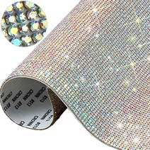 DIY 공예 직접 잘라 붙이는 라인 스톤 스티커 시트지 접착 큐빅 테이프 다용도 데코 포장 리폼 보석 장식 비즈 데코덴 크리스탈 레인보우 오팔, 레인보우 AB 큐빅 스티커 7cm*40cm