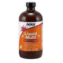 Now Foods 리퀴드 멀티 비타민 & 미네랄 트로피컬 오렌지 맛, 473ml, 4개
