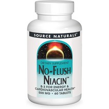 Source Naturals 노-플러쉬 나이아신 500mg 타블렛, 60개입, 2병, 60정