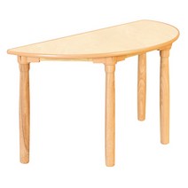 자작 안전 열린 반원책상(원목다리)(720mm)(주문생산) H5-3 입식용 어린이집책상 돌봄교실책상 유치원책상 공부방책상
