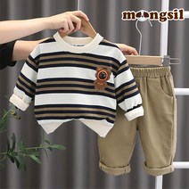 몽실이 베이지스트라이프 상하복세트