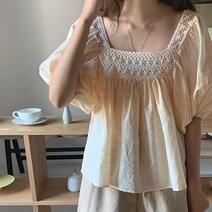 라라벨 여성용 여리핏 블라우스 수아 반팔 셔츠 여리핏블라우스