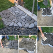 시멘트 금형 DIY 재사용 가능한 콘크리트 경로 디딤돌 포장 재료 잔디 파티오 정원 마당 슬래브 산책로 몰더
