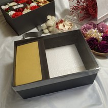 괌이베베 플라워박스 비누꽃용돈박스 상자 재료 DIY, 1개, 그레이