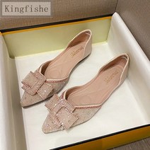 [Kingfishe]여자 모던 구두 큐빅 플랫 슈즈 Kingfishe ZZ527NK07