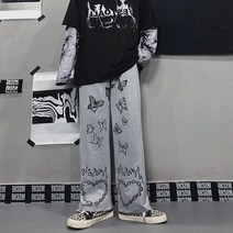 빅사이즈 바지 여성 와이드 힙합 캐주얼