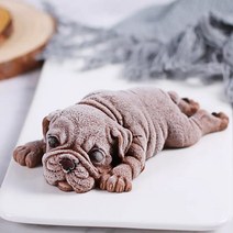 3D 강아지 생일 케이크 실리콘 몰드 베이킹 틀 무스 아이스크림 석고방향제 비누만들기 [오늘출발], 작은 강아지