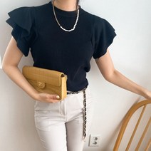 [예쁨시전] 러블리 라운드 프릴 니트 티셔츠