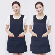 웰컴가운 얇고 가벼운 원피스형 앞치마 미용 어린이집 요양원 LA69, LA69 하늘M