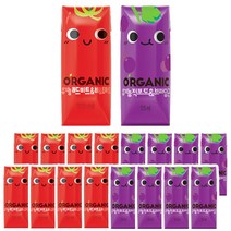 롯데칠성음료 오가닉 유기농주스 레드비트 적포도 8개씩 125ml x 16팩