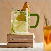 까사무띠 싱글월 콰드로 2pcs (350ml) 4color 홈까페유리컵 에이드잔, 레드 2p