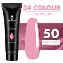 as젤 네일 Mr Chem 폴리 젤 키트 15ml LED 클리어 UV 바니시 매니큐어 세트 구축 오래 지속되는 연장, [19] 050