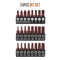 security tamper proof torx hex star bit set hexagonal torx hex pozidiv slotted phillips 특수 나사 드라이버 드, 24개