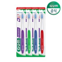 GUM 검 치과 교정 칫솔 V커팅 칫솔추천 (124RD) 4개, 단일속성
