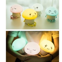 JJB 잠들기 무서워하는 자녀방엔 귀여운 실리콘 취침등 (usb충전) 말랑말랑 무드등 수유등, 에버딘실리콘무드등-화이트