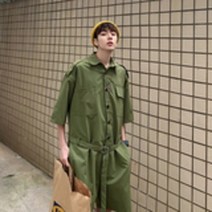 남자 점프수트 반팔 남녀공용 커플 작업복 유니폼 워크웨어 스트릿패션