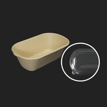 [HC] 크라프트 펄프용기 BH004 (1000ML)/500개, PET뚜껑-1박스(500개)