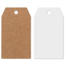 종이 택 무지 텍 행택 의류 라벨 프라이스택 선물 포장, 6각 4x7cm, 500장, 화이트