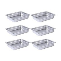 ERUPTA 스테인리스 스틸 상업용 스팀 테이블 팬 NSF 걸림 방지 GN 호텔 팬 1 3-6 6cm(1/2-2 6인치) 깊이, 1/2 Size_2” Deep