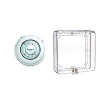 허니well Home CT87N1001 라운드 비프로그래밍 수동 온도 조절기 라지 화이트, 온도 조절기 + 가드