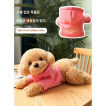 누워있는 푸들 인형 강아지 귀여운 개 잠자는 인테리어 애착 소품 봉제, 성인테디-다크브라운, 48cm