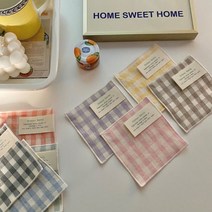 핸드메이드 패브릭컵받침 티코스터 까페소품, 코랄핑크 영문라벨