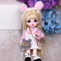 모루인형 털인형 비즈만들기 17cm bjd 귀여운 인형 수제 메이크업 미니 볼 조인트 인형 패션 옷 아름다운 상자 18 diy 드레스 장난감 선물, 인형 16, 옷을 입은 인형