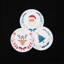메리크리스마스(일러스트)원형 택, 루돌프-1묶음(약50매)