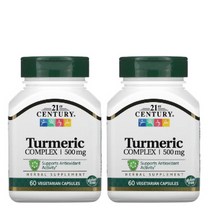 21st Century 강황 복합체 500mg 베지 60정 강황 튜메릭 투메릭 투머릭 강항, 1개, 기본