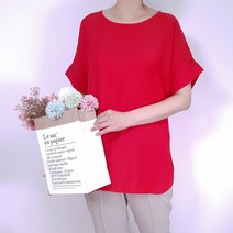 빅걸스토리 라운드넥 나그랑 뒷셔링 린넨 여름 블라우스