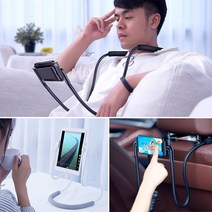 베이스어스 베이스어스 목에거는 스마트폰 자바라 목거치대, 베이스어스 고급형, 블랙 SUJG-ALR01