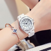 사계절 심플한 분위기 패션 학생 작은 향기 화이트 세라믹 워치 여성식 워터프루프 ins풍 쿼츠