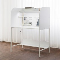 아이디어스터디 티케 와이드 1000 철제 1인독서실책상, 티케 독서실책상 화이트(단품 LED미포함)