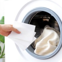 세탁기 옷 이염방지 티슈 24매 의휴 보호 부직포 빨래 물빠짐 흡수 흰색 셔츠