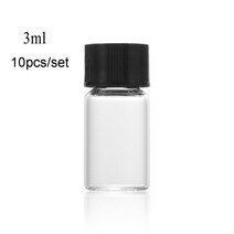 롤온공병 물파스공병 10PCS 1/2/3/5ml 미니 에센셜 오일 병 오리피스 브라운 감속기 및 캡 리필용 유리 바, 01 10pcs 3ml Clear
