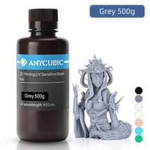 3d 프린터 프린트 산업용 공업용 가정용 레진 부속품 부품 재료 필라멘트 ANYCUBIC 500g1kg 액체 포토폴리머 수지 405nm uv 수지 lcd 용 광자광자 s광자 용, 그레이 500g, 협동사