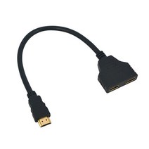VGA케이블 모니터연결케이블 디스플레이포트 HDMI 호환 분배기 1 입력 수 2 출력 암 포트 케이블 어댑터 변환기 1080P 게임 비디오 멀티미디어 장치 용, [01] Black, 한개옵션1