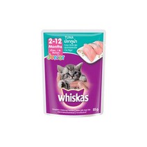 위스카스 고양이 주식 파우치 주니어 참치, 12개, 80g