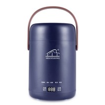 멀티압력쿠커 스테인레스 스마트 전기냄비 600ml 전기 주전자 스튜 냄비 휴대용 슬로우 쿠커 요리 밥솥 도시락 조림 죽 수프 홈 여행 220V, 02 Blue_01 EU