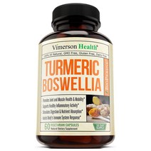 Vimerson Health 커큐민 보스웰리아 60캡슐 Turmeric Curcumin with BioPerine Boswellia and Ginger 60 Vegetarian Capsules, 1개, 60개입