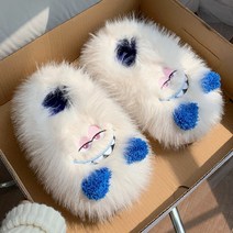 귀여운 3D 뚱뚱한 신발 개구리 가지 당근 디자인 부드러운 층간소음 방지 슬리퍼 실내화 사무실 거실 실내 털 보온 겨울 여름 거실화 커스텀 기능성, F. + 270-275