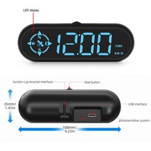 GPS HUD 범용 G9 속도계 LED HUD 과속 경보 미니 GPS 나침반 헤드 업 디스플레이, 한개옵션0