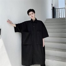 셔츠 남성 디자인 아우 터 트 렌 디 한 루즈 핏 마 운 틴 포켓 다목 적 반팔 개성 화 중장 기적