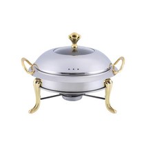 고체 연료 보일러 뷔페 워머 Anti Scald 휴대용 뚜껑 이동식 연료 스토브 야외 여행을위한 음식 따뜻하게 캠핑 호텔, 화려한, 28cmx27cm, 스테인레스 스틸, 화려한