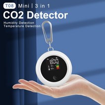 미세먼지측정기 실내공기질 산소농도 이산화탄소 경보기 CO2 검출기 이산화탄소 농도 모니터 미터 공기 습, 01 White