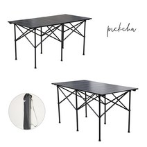 픽차 접이식 캠핑 롤테이블 의자, 캠핑의자 브라운