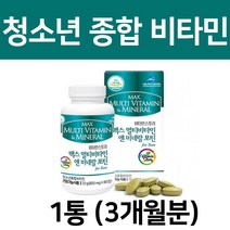 청소년 종합 비타민 미네랄 청소년 성장기 초등학생 중학생 고등학생 고3 수험생 10대 어린이 주니어 멀티 비타민 영양제, 90정 x 1통