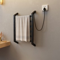 UV 타올 워머 살균기 멸균기 드릴링없이 욕실을 위한 전기 수건 온열 장치 걸이 스테인리스 욕실용, 02 EU_02 220V, [01] black